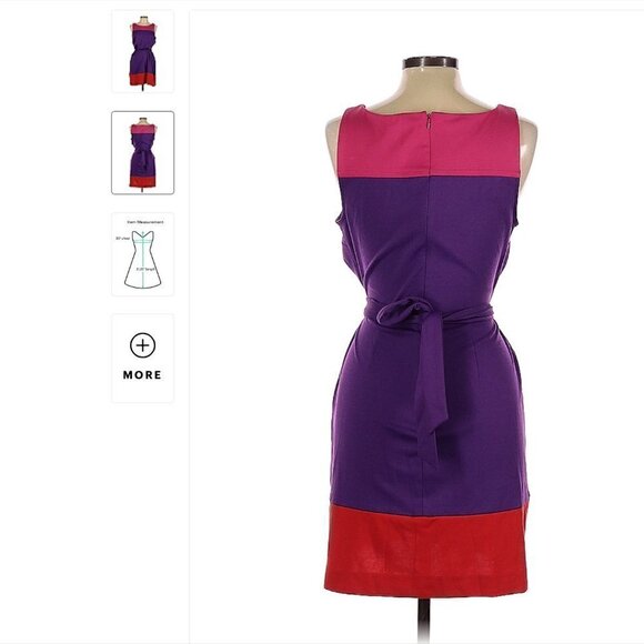 ELLE Sleeveless Color Block Dress Size 12 - Picture 2 of 3